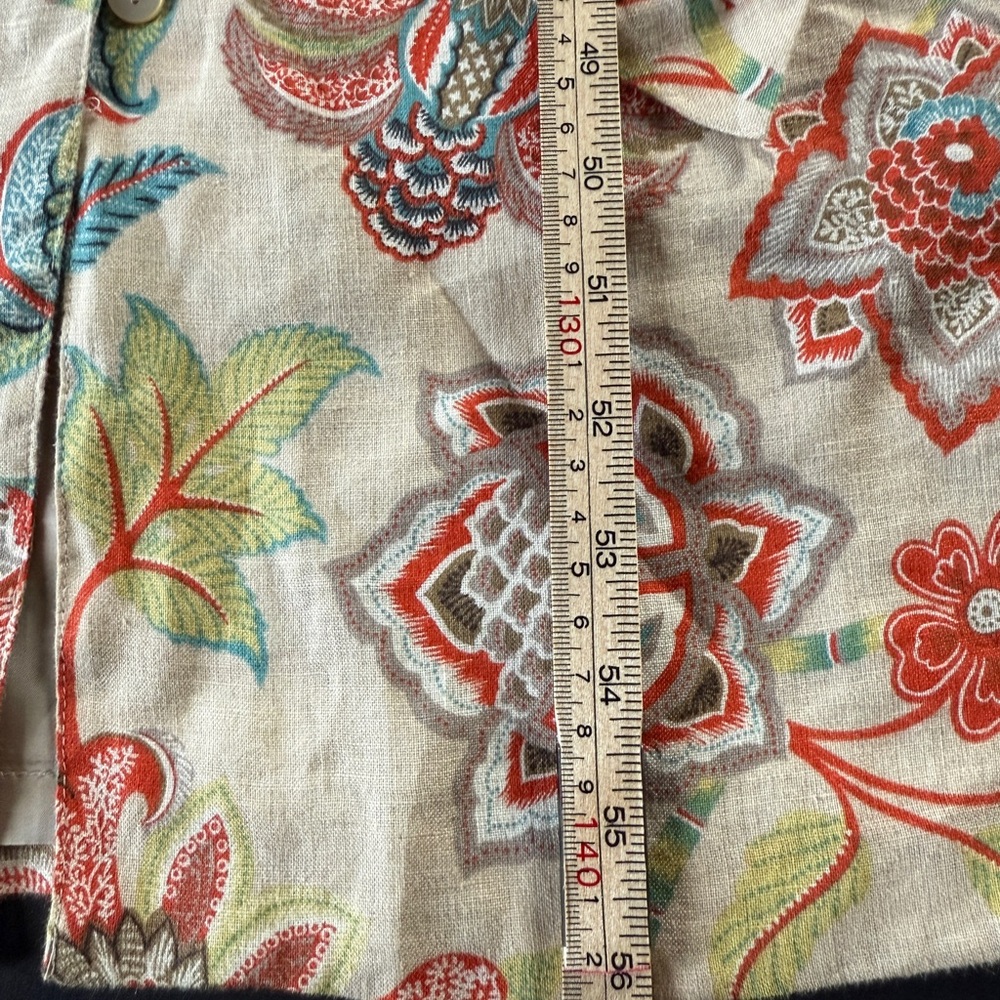 Lafayette 148 Linen Sash Belt Floral Wrap Dress Size 8 - Picture 7 of 8